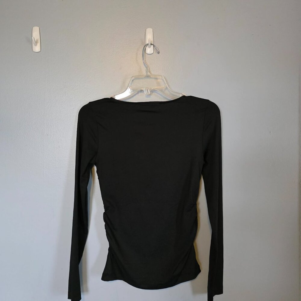 NWT Loft Ruched Deep V-Neck Top - Picture 3 of 7